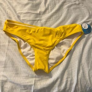 Bright yellow hipster swim bottoms